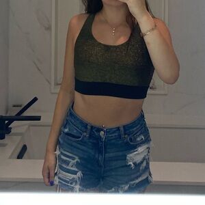 Victoria Secret Black and Gold Sports Bra